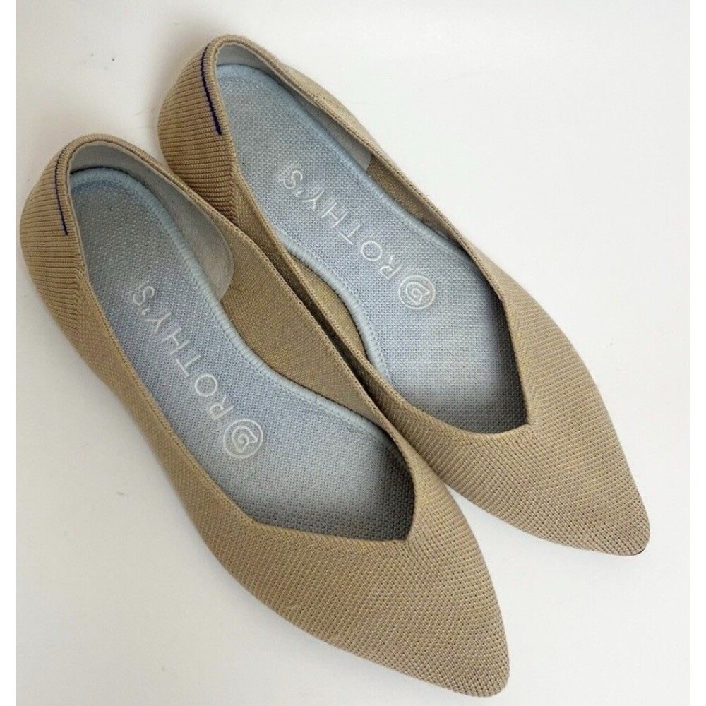 Rothy’s Merino Camel Points Pointed Toe Knit Flats Limited Edition Size 6